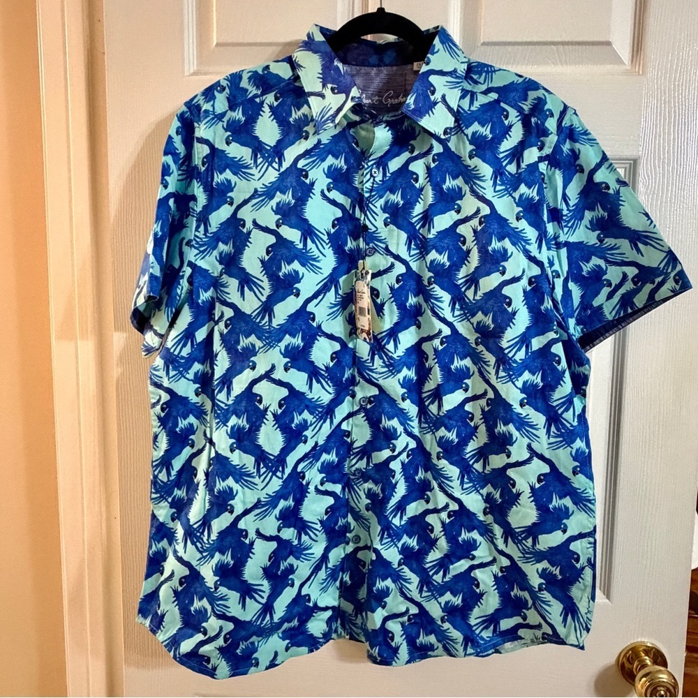 Robert Graham Congreve Parrot Shirt | NWT | Size 2XL | Tropical Statement Piece